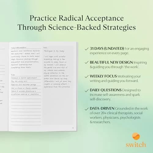 Switch Research Mindful Planner (Acceptance) - Evidence-Based Life Organizer - 31-Day Goal Planner to Develop Radical Acceptance - Daily planner With Prompts thumbnail 3