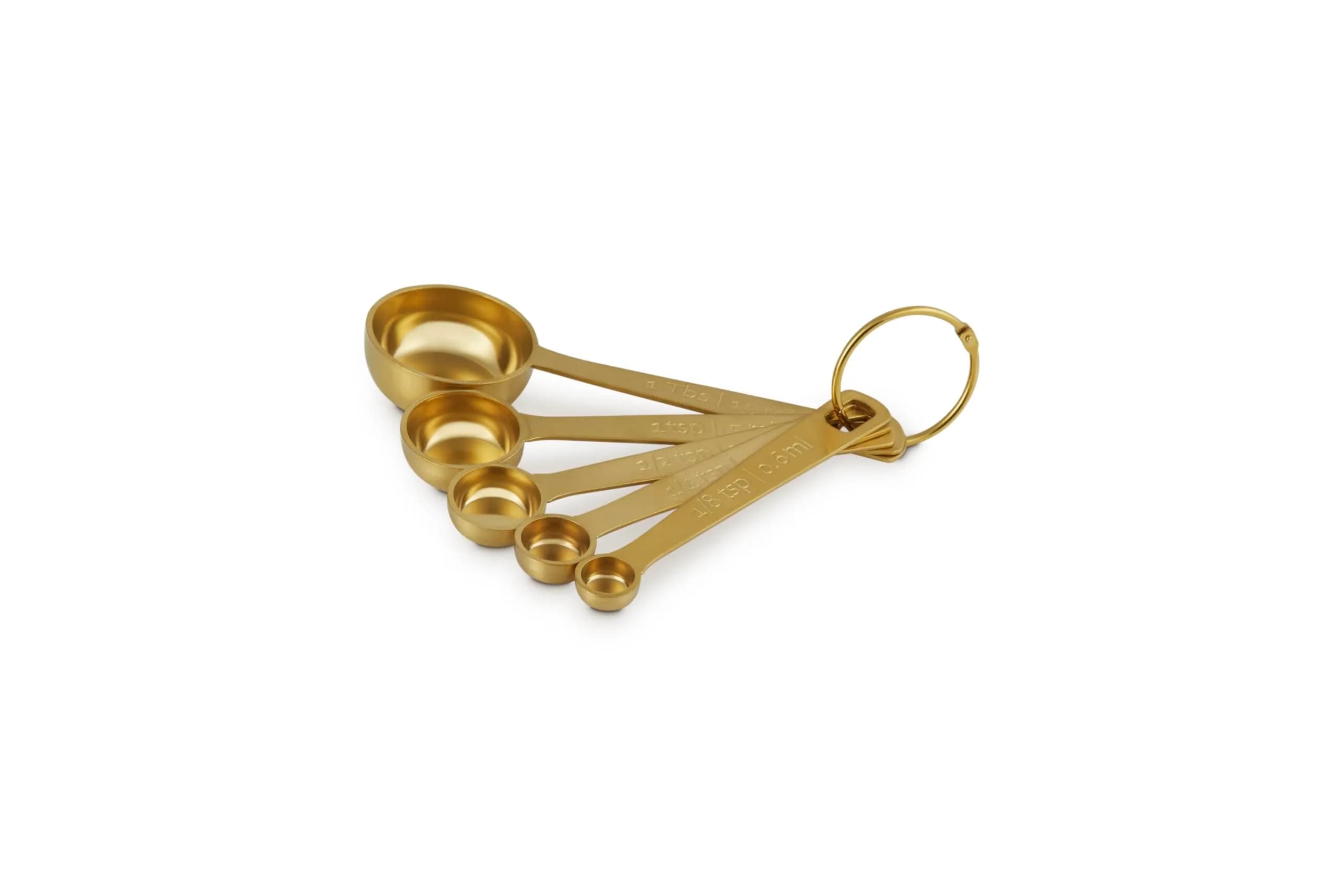 Le Creuset Stainless Steel Measuring Spoons, Gold Finish, Set of 5 | Heavy-Gauge, Dishwasher Safe - main product image