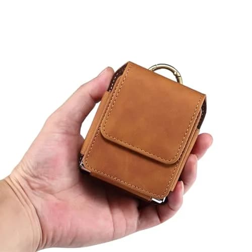 ZZ HZYISIDA Faux Leather Phone Holster Pouch Belt Clip for Motorola Razr+ 2025/2024, Razr 50 Ultra, Samsung Galaxy Z Flip 6/5/4, Brown | Fits Phones Up to 6.7 Inches thumbnail 6