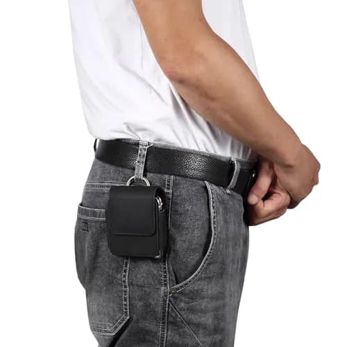 ZZ HZYISIDA Black Cell Phone Holster Pouch with Belt Clip for Motorola Razr+ 2025 & Samsung Galaxy Z Flip 7 (Nylon) thumbnail 6