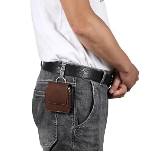 ZZ HZYISIDA Faux Leather Phone Holster Pouch Belt Loop Clip Case for Motorola Razr+ 2025, Galaxy Z Flip 7 (Coffee) | Fits Multiple Foldable Phones thumbnail 6