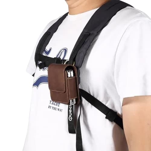 ZZ HZYISIDA Faux Leather Phone Holster Pouch Belt Loop Clip Case for Motorola Razr+ 2025, Galaxy Z Flip 7 (Coffee) | Fits Multiple Foldable Phones thumbnail 7
