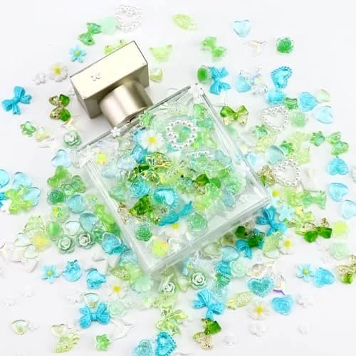 Briskbloom 320PCS Green Assorted 3D Nail Charms | Spring Flower Bow & Heart Star for Nail DIY Crafts thumbnail 4