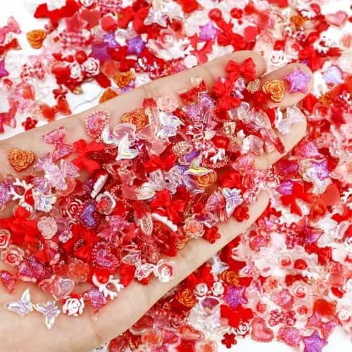 Briskbloom 320PCS Red Assorted Nail Charms | 3D Nail Art & DIY Accessories thumbnail 2