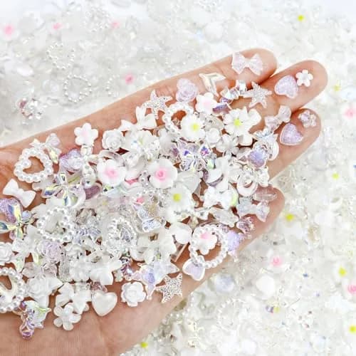 Briskbloom 320PCS White Assorted 3D Nail Charms | DIY Nail Art & Crafts thumbnail 2