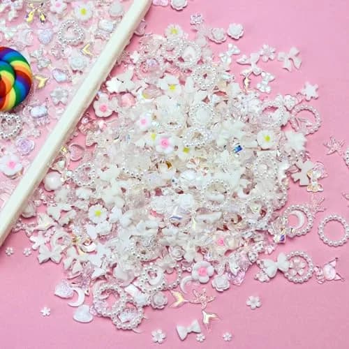 Briskbloom 320PCS White Assorted 3D Nail Charms | DIY Nail Art & Crafts thumbnail 3