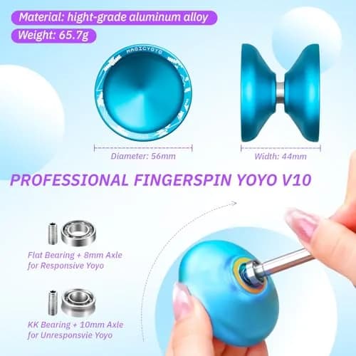 MAGICYOYO V10 Professional Finger Spin Yoyo for DNA Tricks | Metal Yoyo with Responsive & Unresponsive Modes thumbnail 5