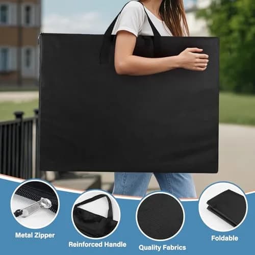 ZKOO 20 x 26 Inch Art Portfolio Bag, Black | Waterproof Nylon Artist Tote with Shoulder Strap thumbnail 4
