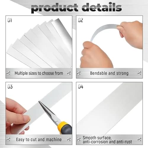 Amylove 24 Pcs 304 Stainless Steel Shim Stock 15cm x 2.5cm | Wide Usage & Durable thumbnail 4