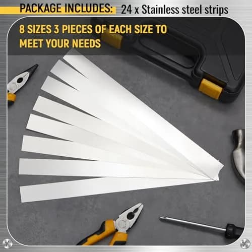 Amylove 24 Pcs 304 Stainless Steel Shim Stock 15cm x 2.5cm | Wide Usage & Durable thumbnail 3