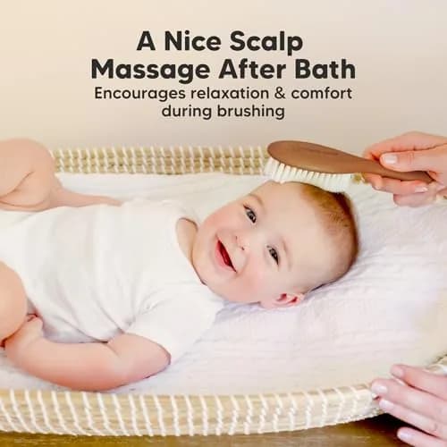 KeaBabies Wooden Baby Hair Brush for Toddler Infant Cradle Cap | Gentle Goat Hair thumbnail 5