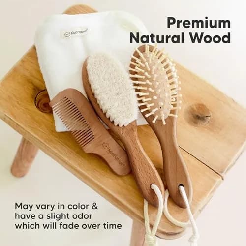 KeaBabies Wooden Baby Hair Brush for Toddler Infant Cradle Cap | Gentle Goat Hair thumbnail 7