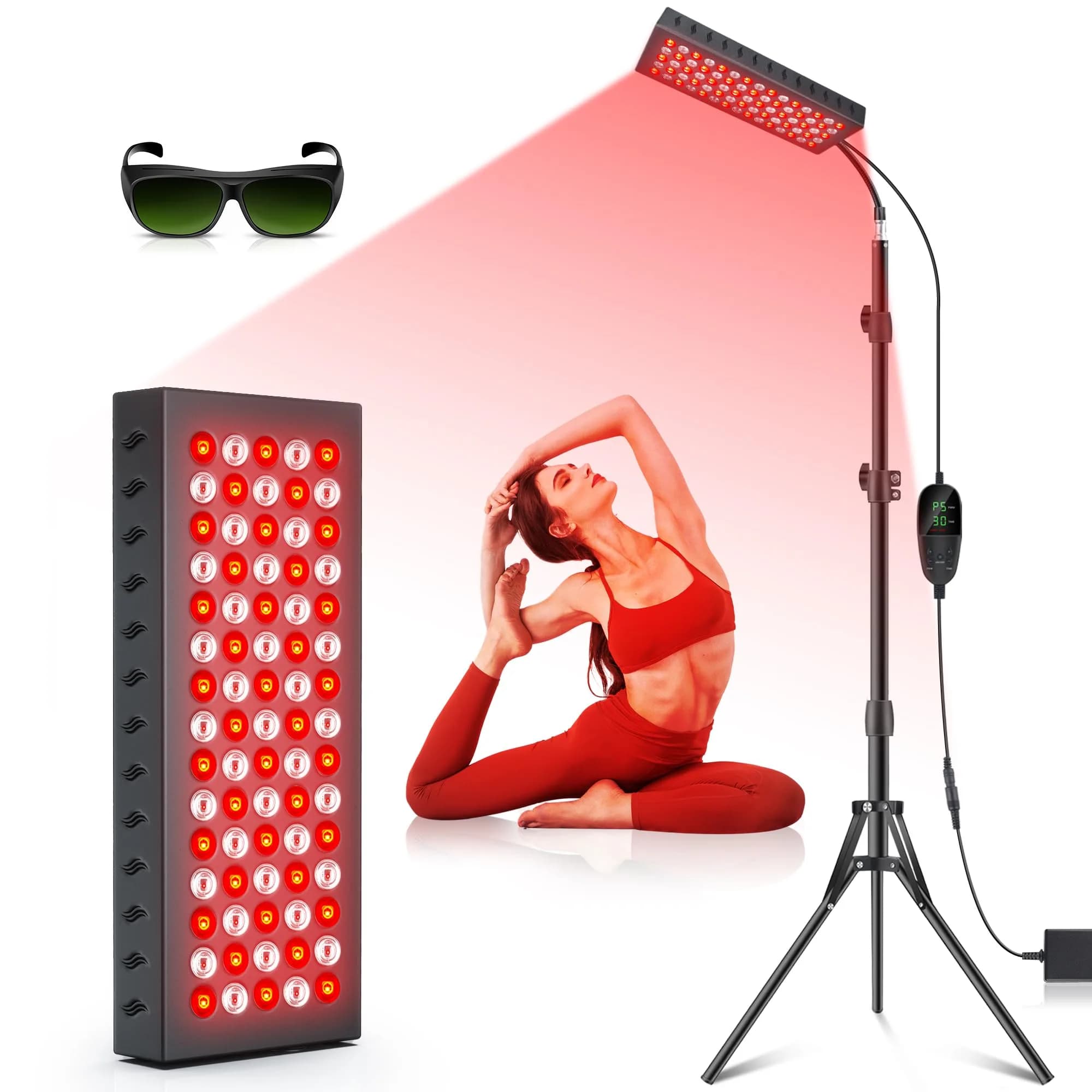 Astarexin Red Light Therapy Panel with Stand 75 LEDs 660nm Red & 850nm NIR | Pain Relief & Skin Care - main product image