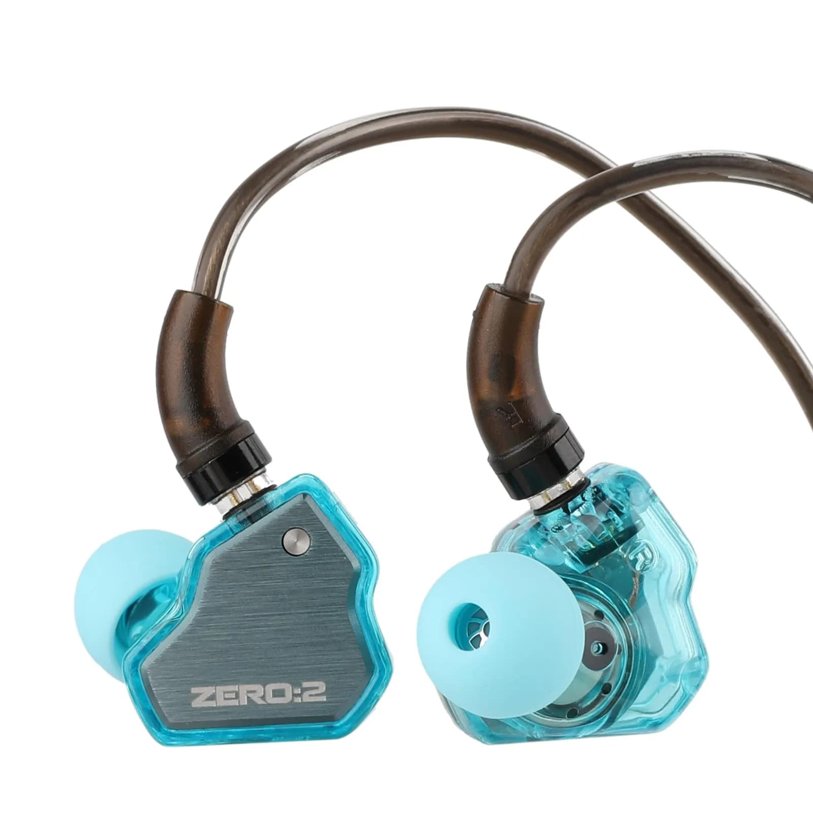 Linsoul 7Hz x Crinacle Zero:2 Wired In-Ear Monitor Earphones 1.25m (4.1ft) Cable | Audiophile-Tuned Dynamic Driver IEMs — Blue / Without Microphone