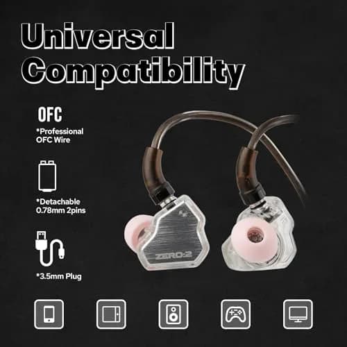 Linsoul 7Hz x Crinacle Zero:2 Wired In-Ear Monitor Earphones 1.25m (4.1ft) Cable | Audiophile-Tuned Dynamic Driver IEMs thumbnail 6