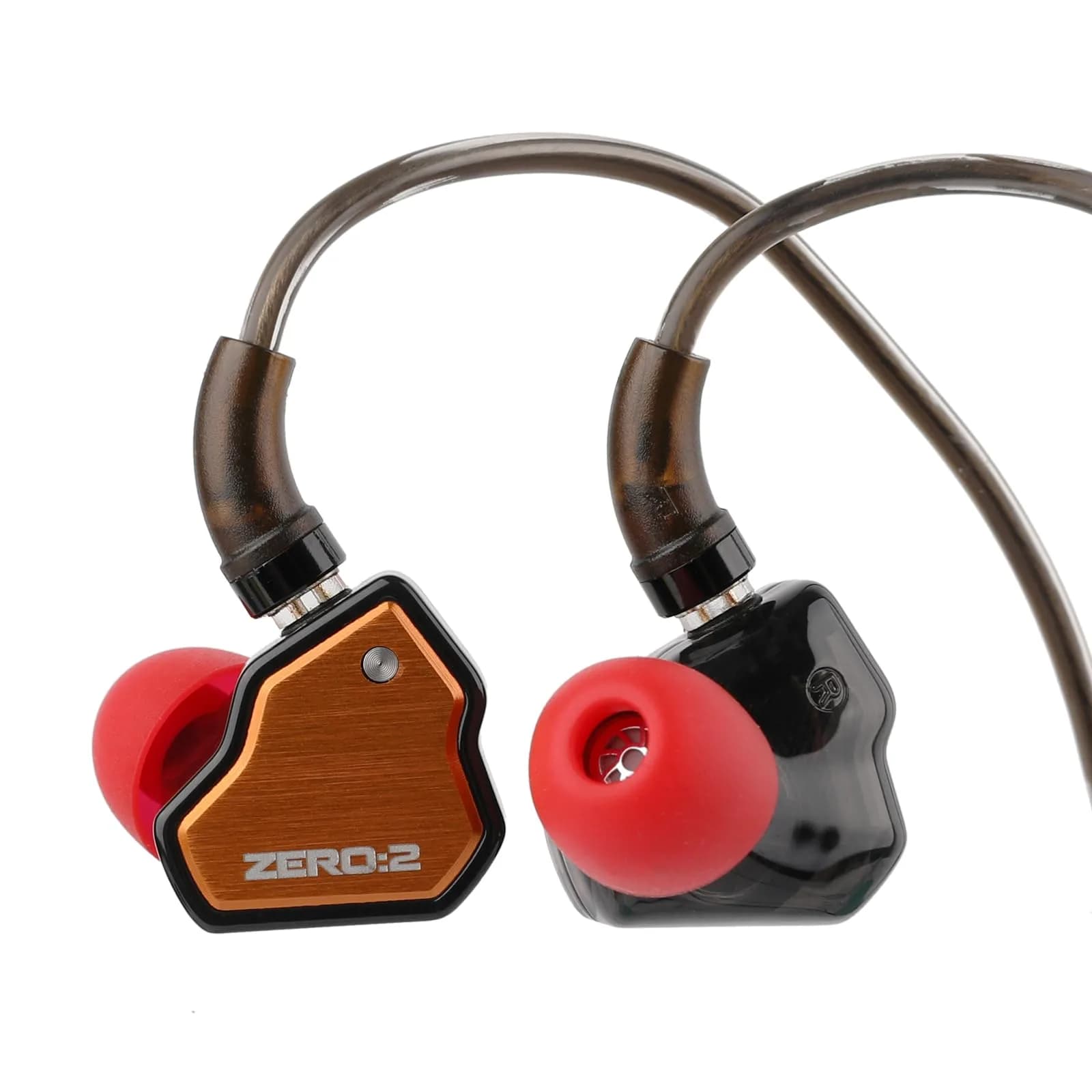 Linsoul 7Hz x Crinacle Zero:2 Wired In-Ear Monitor Earphones 1.25m (4.1ft) Cable | Audiophile-Tuned Dynamic Driver IEMs — Orange / Without Microphone