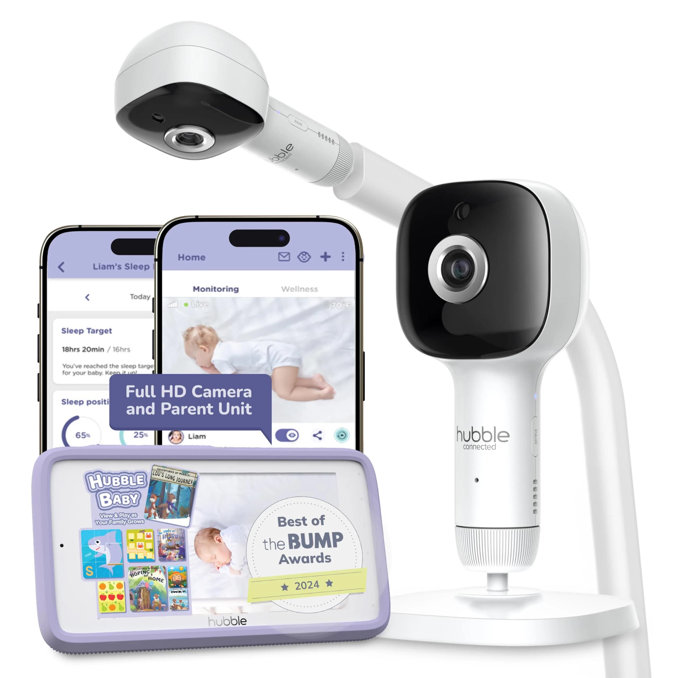 HUBBLE CONNECTED SkyVision AI Pro Baby Monitor Camera, HD 5" Home Display | AI Safety & Night Vision