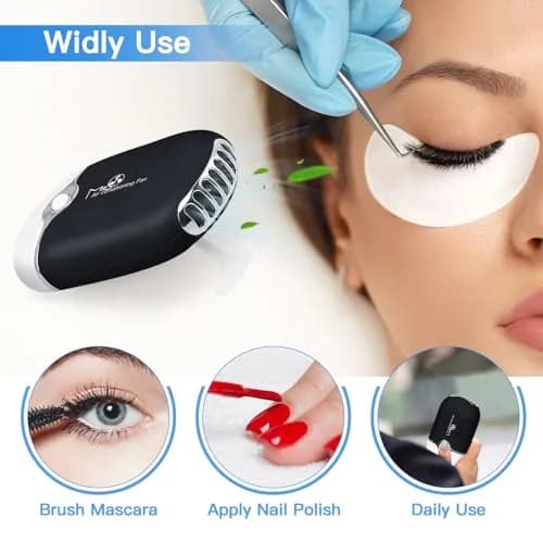 mlogiroa Lash Fan Mini Portable for Eyelash Extension | Rechargeable USB C Eyelash Dryer (Small 1.18 in x 2.7 in x 4.7 in) thumbnail 7