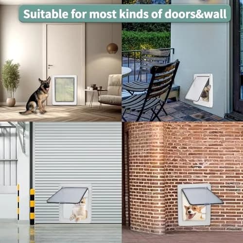 Lessmon Small Magnetic Locking Dog Door 28.9cm (11.4in) Tall | Weatherproof & Easy Install thumbnail 7
