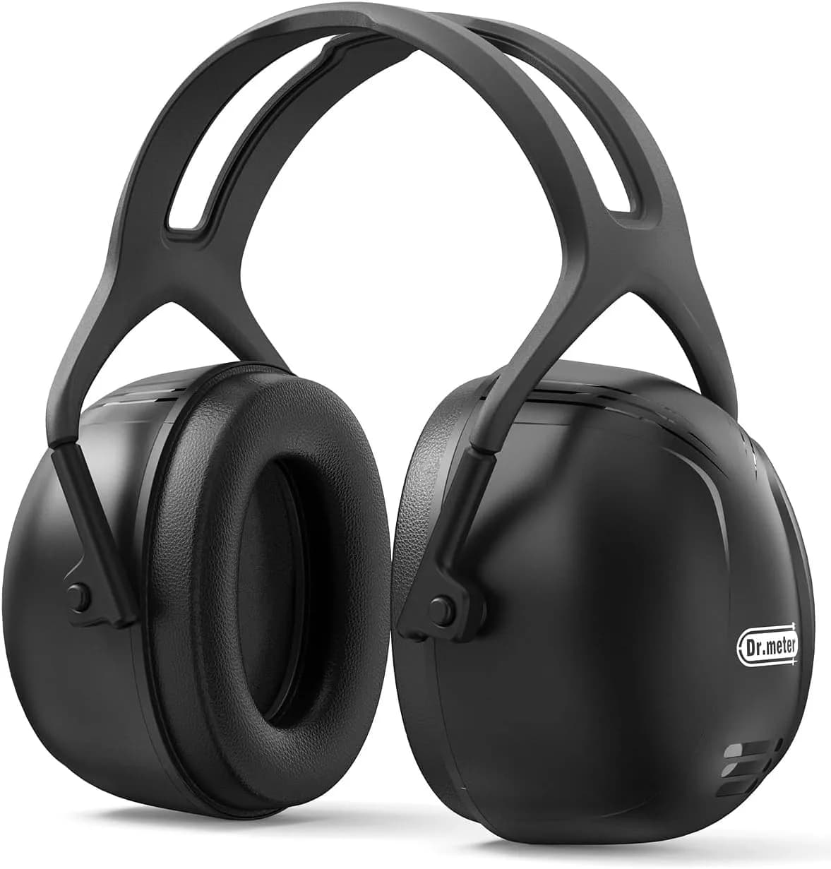 Dr.meter FM-1B Noise Cancelling Earmuffs for Adults & Kids | 31dB SNR (26dB NRR) Noise Reduction — Whole Black