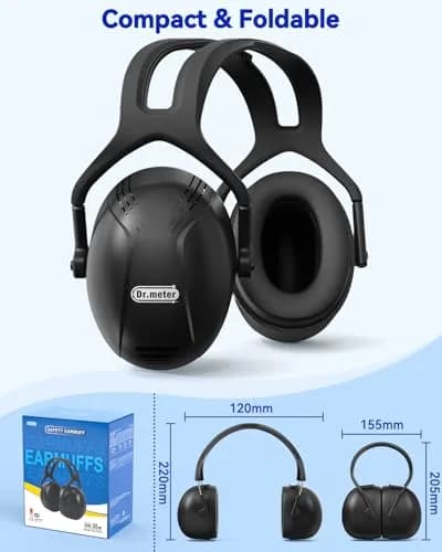 Dr.meter Large Noise Cancelling Headphones for Adults, 35dB SNR | Adjustable Headband & Double-Certified Safety thumbnail 5
