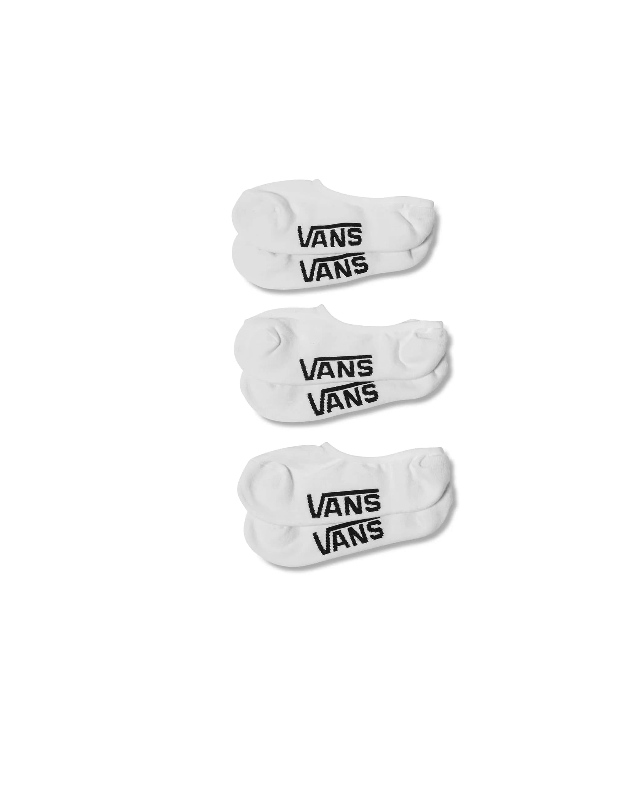 Vans Unisex Adult Classic No Show Socks 3-Pack White | Breathable, Low-Cut, Comfortable Socks