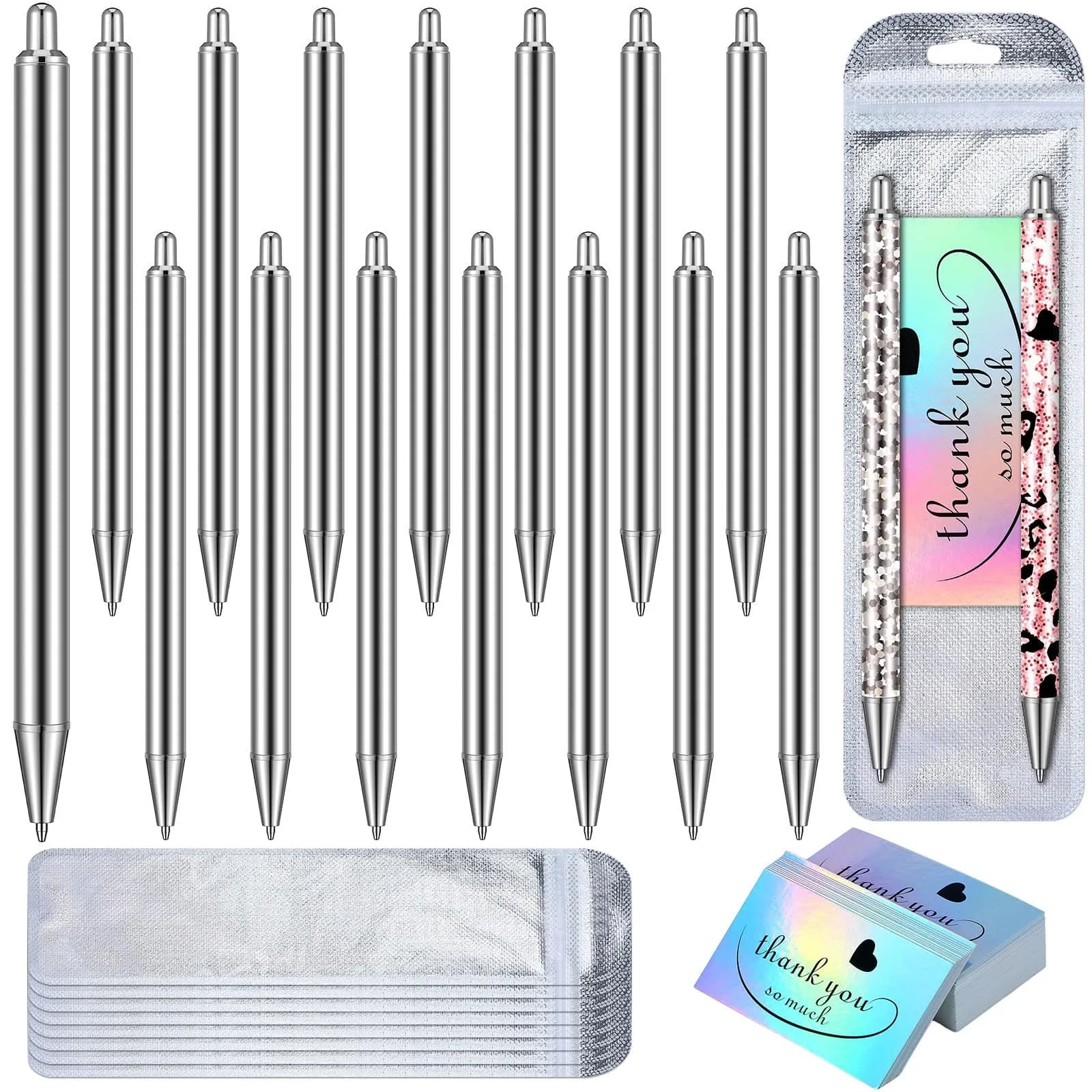 Qilery 15 Set Stainless Steel Resin Blank Epoxy Pens | 0.5mm Line Size - main product image