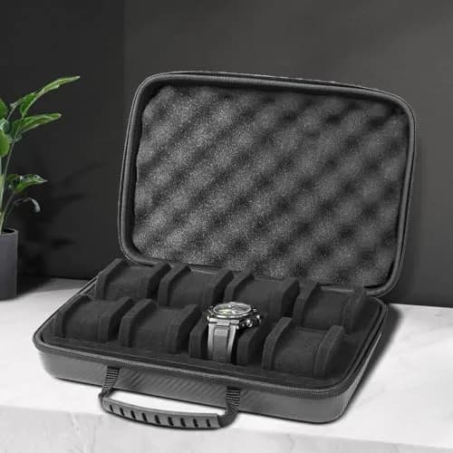 CAIOVSE Watch Travel Case, 8 Slots | Hard Watch Organizer with Removable Shockproof Pillows thumbnail 6