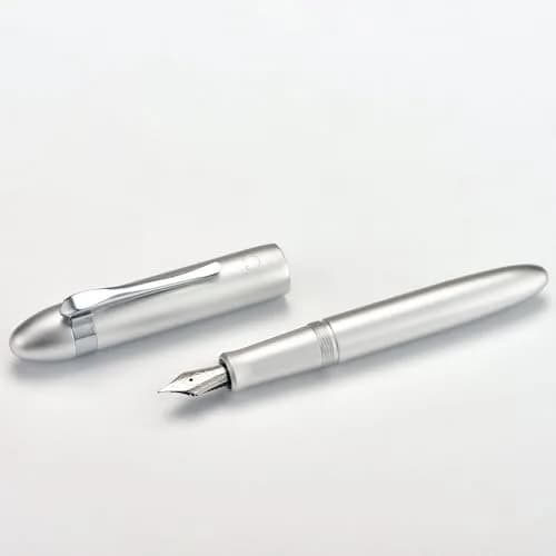 HONG DIAN M1 Fountain Pen Fine Nib Aluminium Short Travel Pen | Elegant Submarine Shape, Silver thumbnail 2