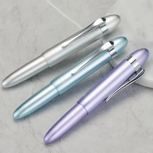 HONG DIAN M1 Fountain Pen Fine Nib, Purple & Submarine Shape Aluminium Short Mini Pocket Travel Pen | Elegant Aluminium Design, Smooth Ink Flow, Compact & Durable thumbnail 4