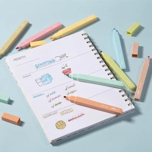 Mr. Pen Aesthetic Highlighters No Bleed, 8 Pack, Assorted Pastel Colors | Chisel Tip, Fast Dry, Journaling Supplies thumbnail 7