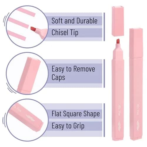 Mr. Pen Aesthetic Highlighters No Bleed, 8 Pack, Assorted Pastel Colors | Chisel Tip, Fast Dry, Journaling Supplies thumbnail 3