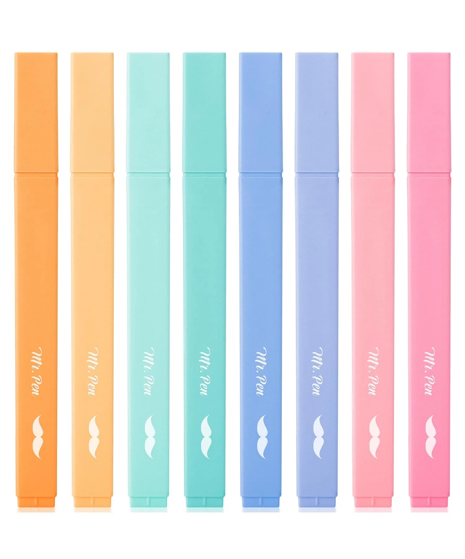 Mr. Pen Aesthetic Highlighters No Bleed, 8 Pack, Verdant Earth Colors | Chisel Tip, Fast Dry, for Journaling & School — Fairytale shades