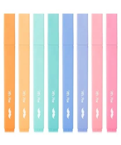 Mr. Pen Aesthetic Highlighters 8 Pack Pastel Colors | Chisel Tip, Fast Dry, No Bleed for Journaling thumbnail 1