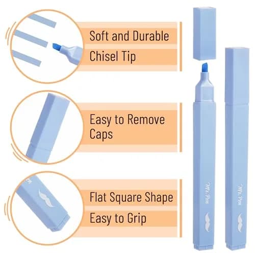 Mr. Pen Aesthetic Highlighters 8 Pack Pastel Colors | Chisel Tip, Fast Dry, No Bleed for Journaling thumbnail 3
