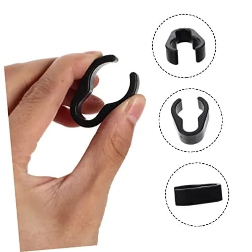 TOPPERFUN ABS Microphone Cable Clips for 15-20mm Poles, Black (10-Pack) | Secure Mic Cables on Stands thumbnail 6