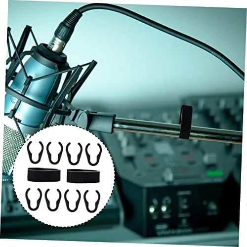 TOPPERFUN ABS Microphone Cable Clips for 15-20mm Poles, Black (10-Pack) | Secure Mic Cables on Stands thumbnail 7