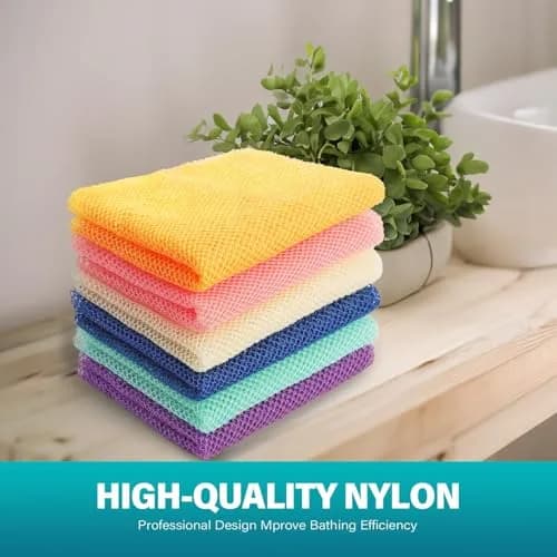 UJFQBH African Net Sponge 80cm (31.5in) Long Bath Sponge Set | 6 Vibrant Colors for Smoother Skin thumbnail 6