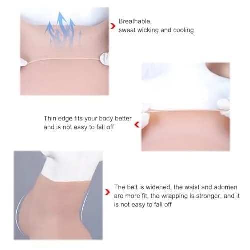 YRZGSAWJ Realistic Fake Pregnant Belly Prop for Cosplay & Film, 1.6-2kg Cotton-Filled, 5-10 Months, Beige, Small/Medium thumbnail 3