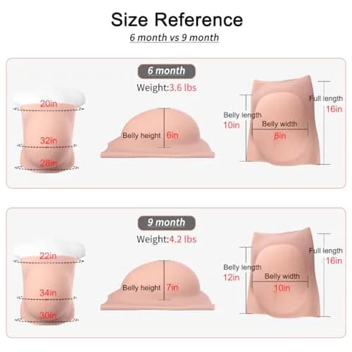 YRZGSAWJ Realistic Fake Pregnant Belly Small/Medium Beige 1.6-2kg (5-10 Months) | Lightweight Cotton-Filled Prop for Cosplay & Film thumbnail 5