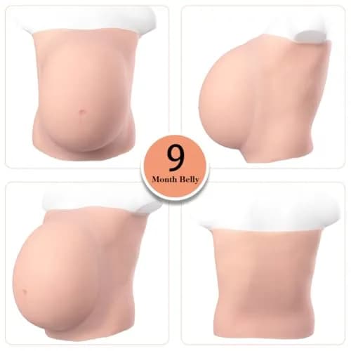 YRZGSAWJ Realistic Fake Pregnant Belly Small/Medium Beige 1.6-2kg (5-10 Months) | Lightweight Cotton-Filled Prop for Cosplay & Film thumbnail 2