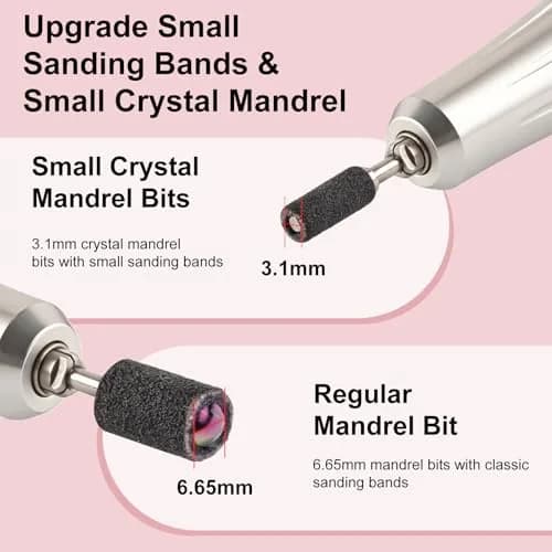 C12rtive 100PCS #80 Coarse Grit Small Nail Drill Bits Sanding Bands with Mandrel Bits (102 Count Total) | Professional Acrylic & Gel Nail Shaping thumbnail 6
