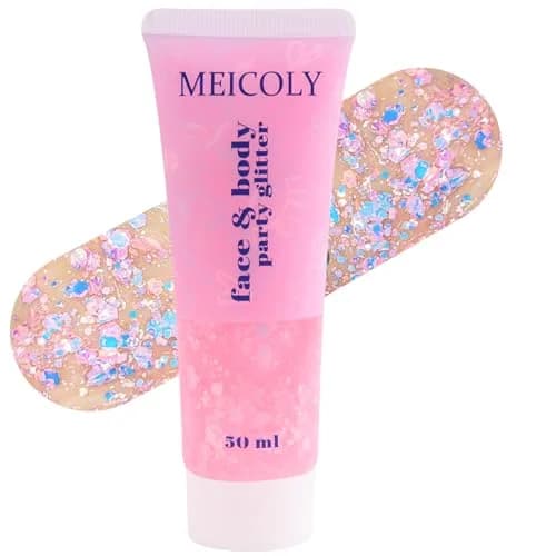 MEICOLY Chameleon Baby Pink Body Glitter Gel 0.93oz (26.4g) | Color-Changing Sparkle for Face, Body & Hair thumbnail 1