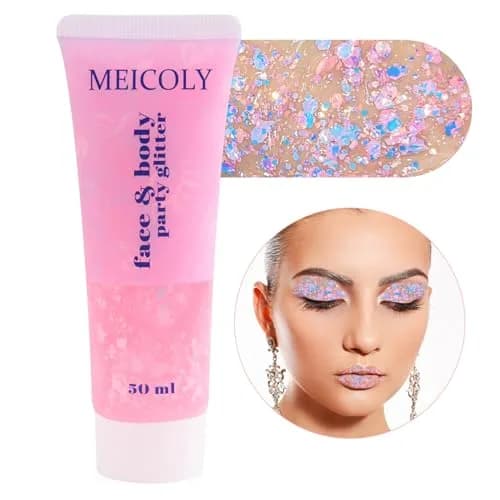 MEICOLY Chameleon Baby Pink Body Glitter Gel 0.93oz (26.4g) | Color-Changing Sparkle for Face, Body & Hair thumbnail 8