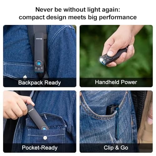 OLIGHT Arkfeld Pro Rechargeable EDC Flat Flashlight Black CW | 1300 Lumens White, UV, Green Beam thumbnail 5