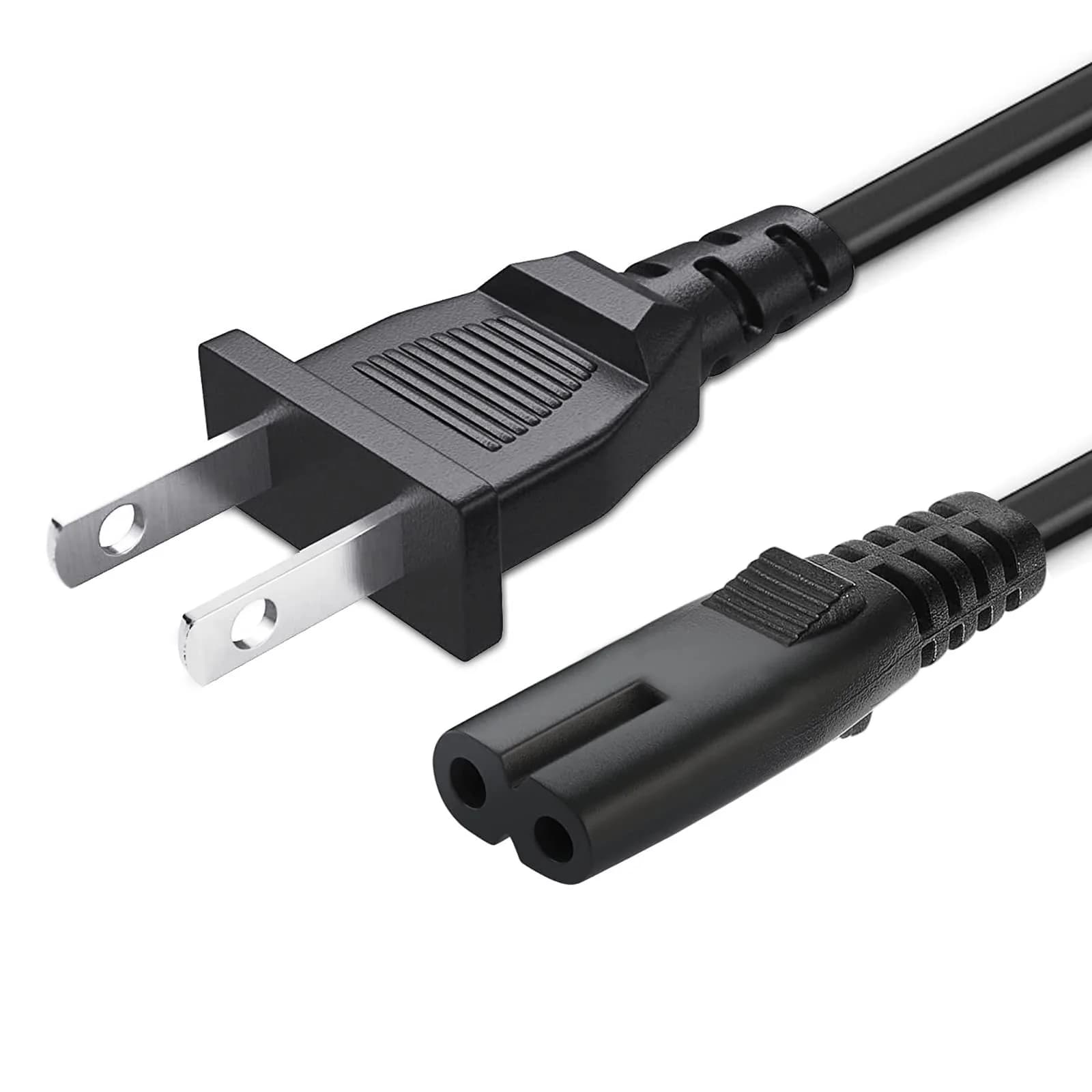 YCWZZH 3.3ft (1m) 2-Prong AC Speaker Power Cord | IEC C7 to NEMA 1-15P Replacement Cable