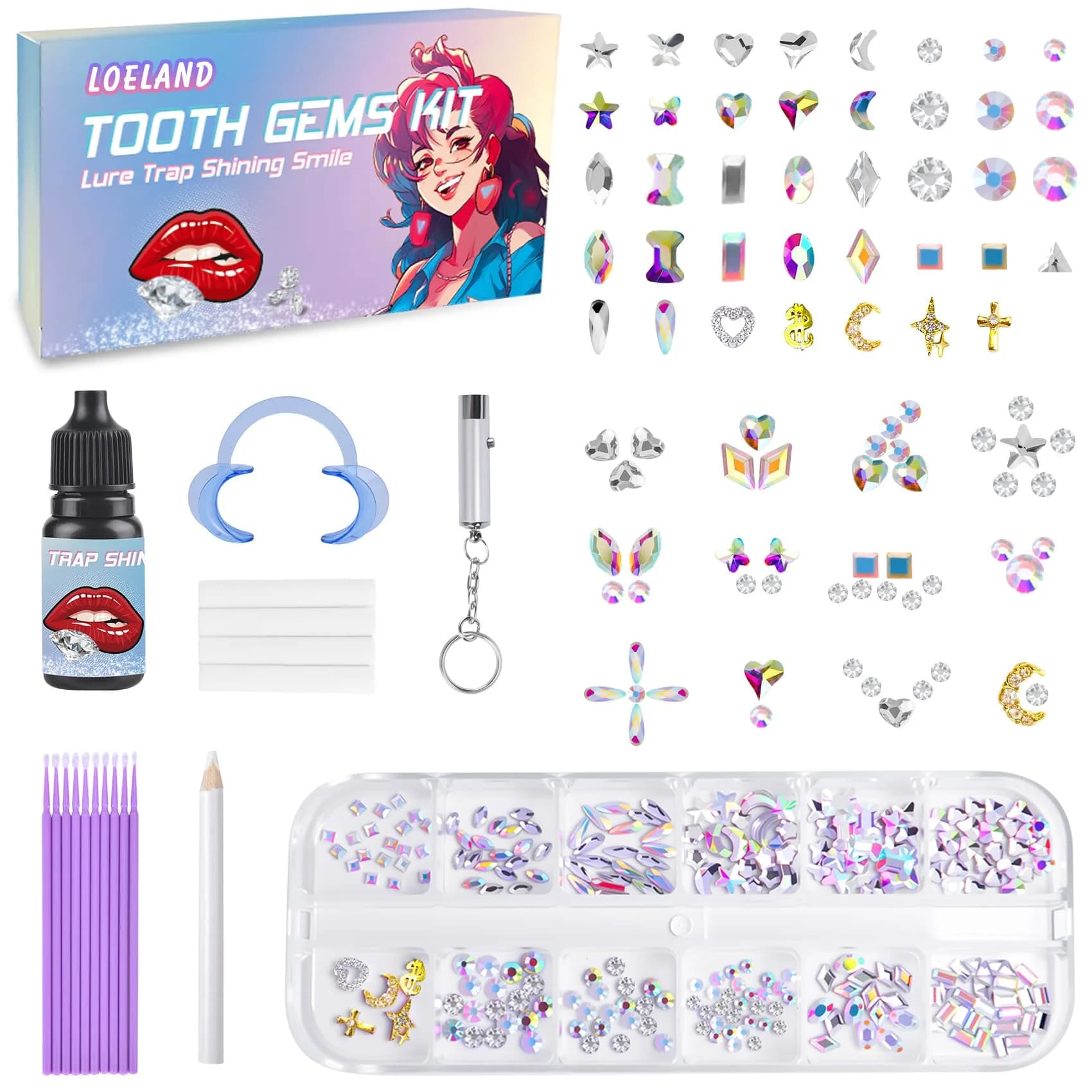 Loeland Tooth Gem Kit, DIY Crystals Teeth Jewelry Kit, Tooth Gems Starter Set | Safe, Durable & Easy to Use
