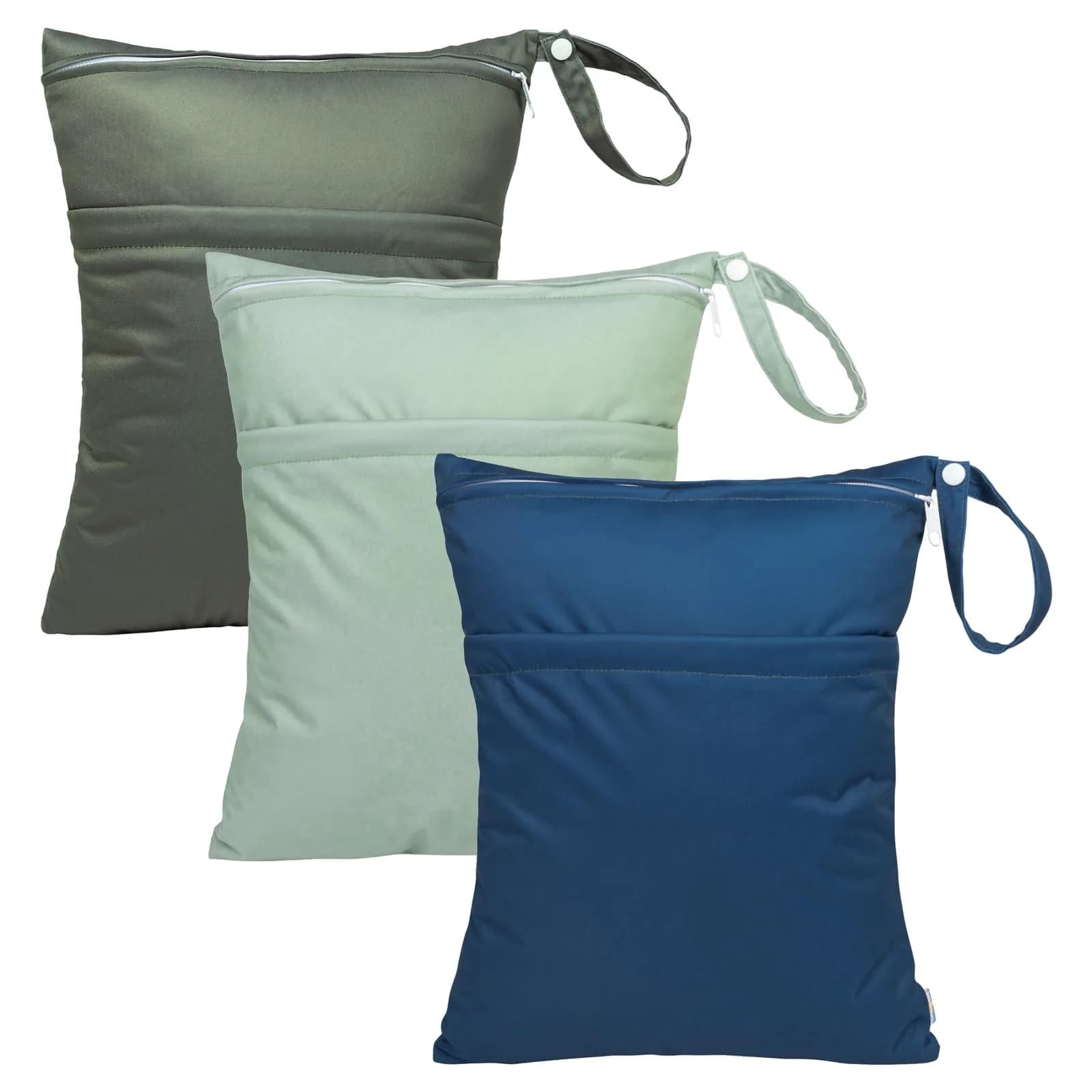 babygoal Wet Dry Bags for Baby Cloth Diapers 3 Pack | Waterproof, Washable Travel Bags