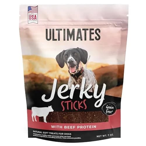 Ultimates Jerky Beef Sticks Dog Treats 7 oz | Grain-Free Chewy Jerky with Beef & Vegetables thumbnail 1