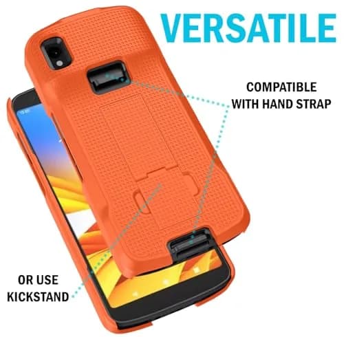 Nakedcellphone Hand Strap and Kickstand Case for Zebra TC22 TC27 - Bright Orange (1.5mm Slim Fit) thumbnail 6